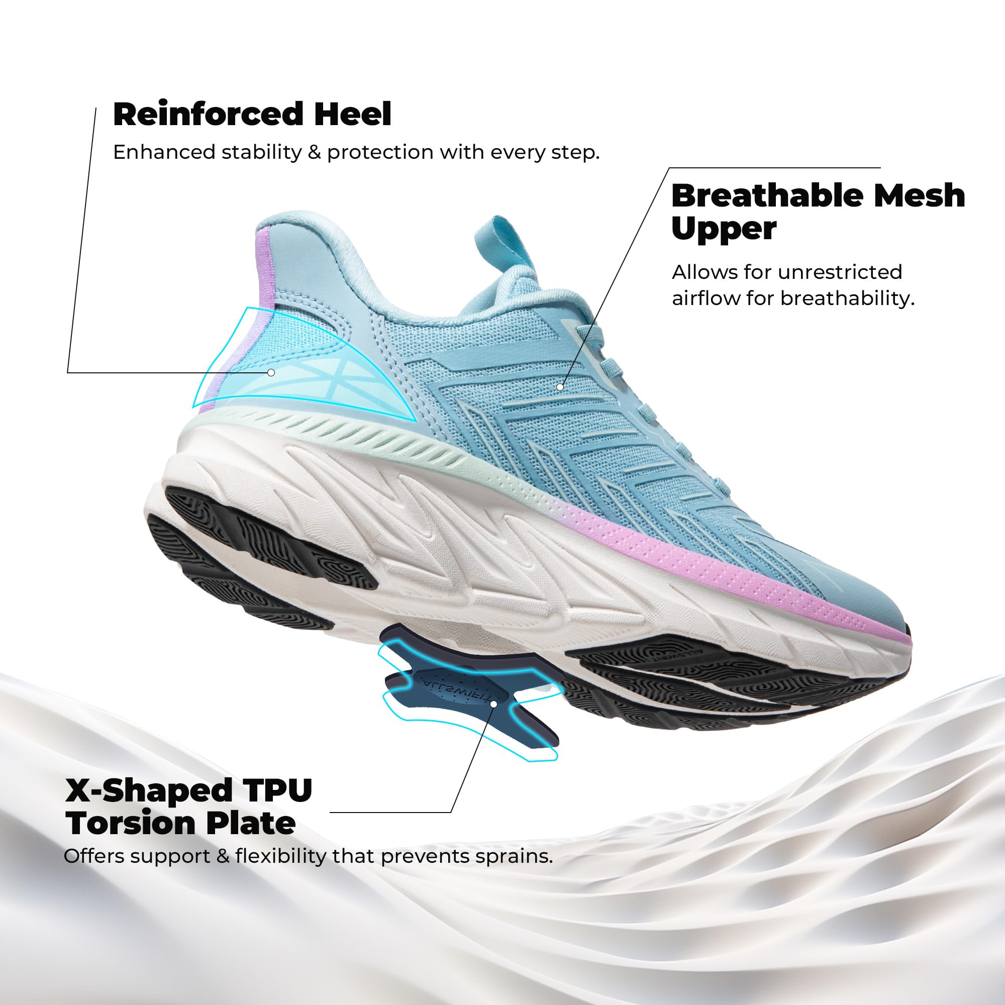 ALLSWIFIT Women's Slip On Walking Shoes Running Comfortable Tennis Breathable Non Slip Athletic Gym Workout Cross Training Fashion Sneakers - Image 4