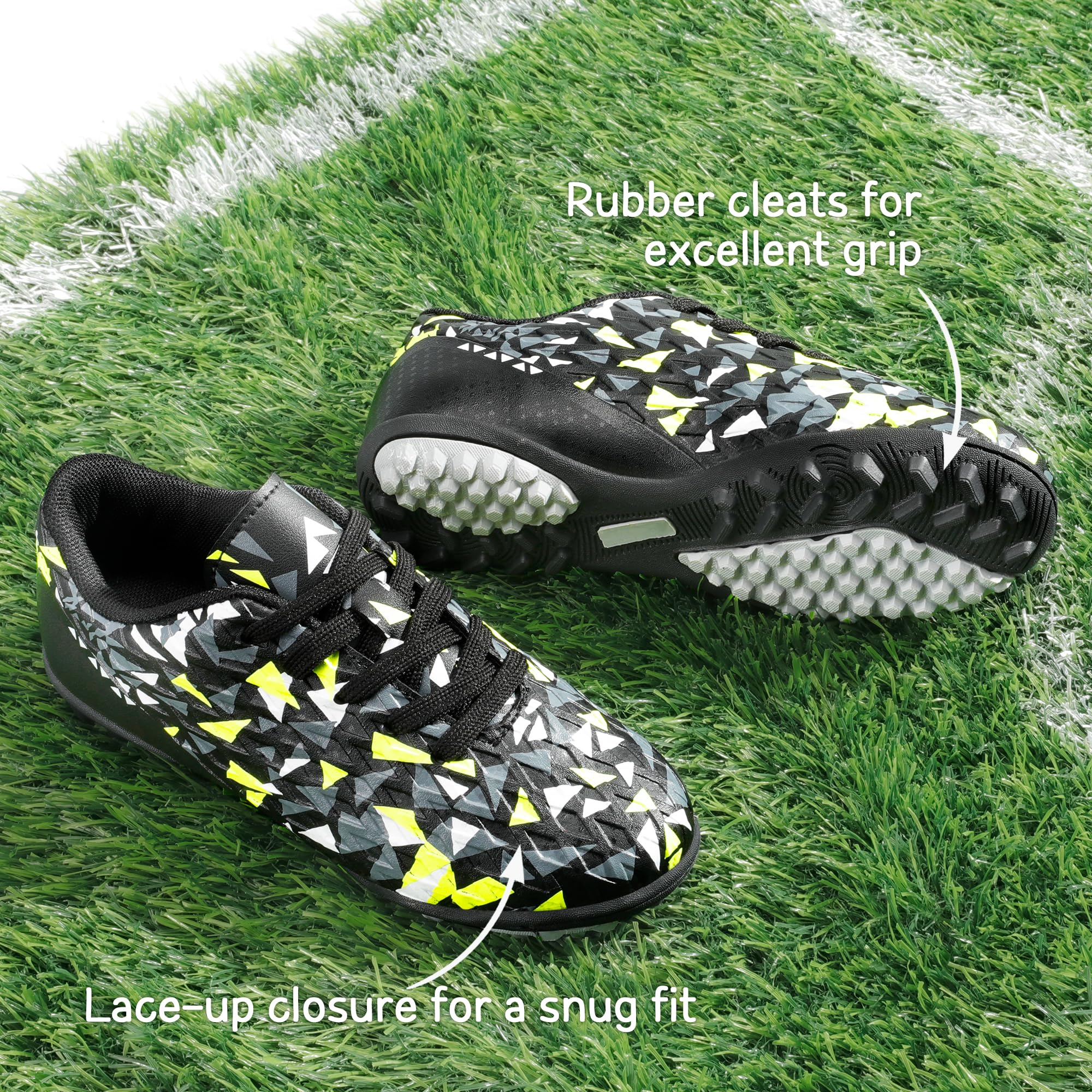 DREAM PAIRS Boys Girls Turf Indoor Soccer Shoes Lace Up Cleats for Little/Big Kid - Image 4