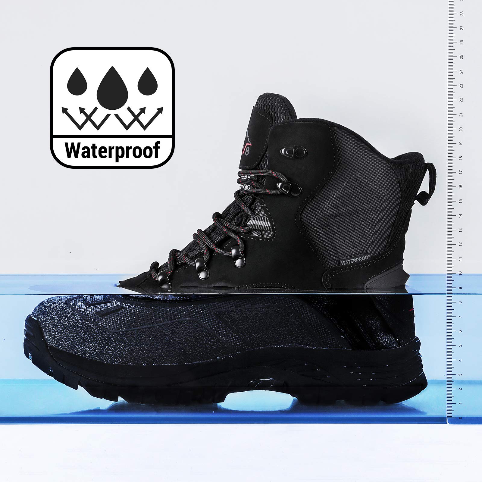 NORTIV 8 Men's Insulated Waterproof Construction Hiking Winter Snow Boots - Image 5