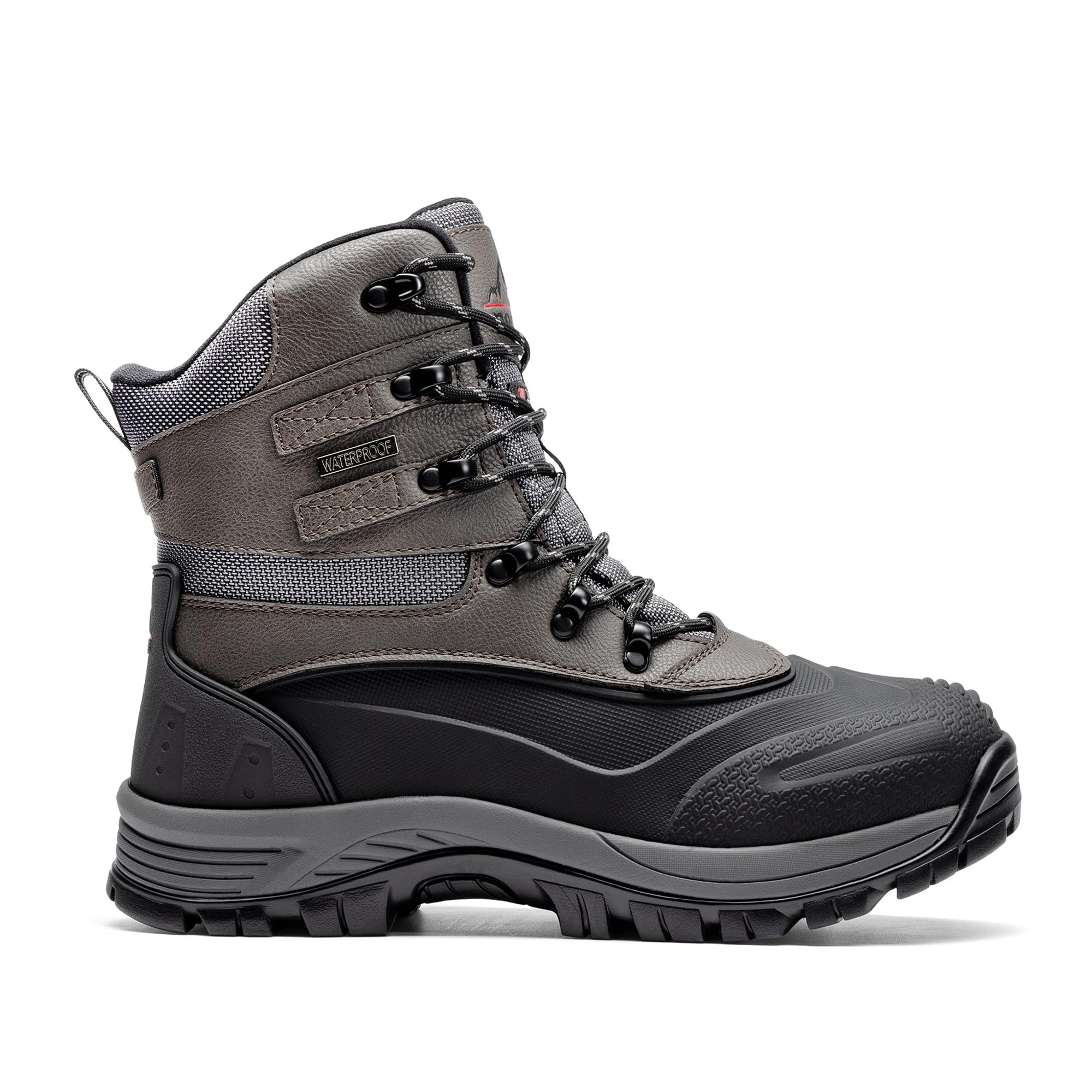 NORTIV 8 Men's Insulated Waterproof Construction Rubber Sole Winter Snow Ski Boots - Image 8