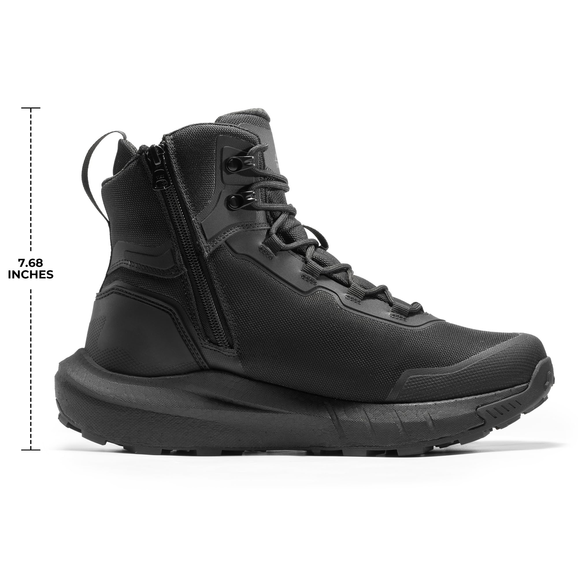 NORTIV 8 Men's Tactical Hiking Lightweight Cushion Sole for Work All Day Side Zipper Motorcycle Combat Military Boot Arch Support 8 Inches Terrascope - Image 8